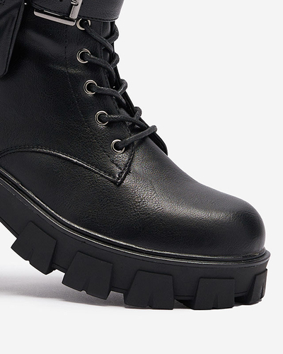 OUTLET Cizme bagger negre pentru femei cu husă Feffle- Footwear