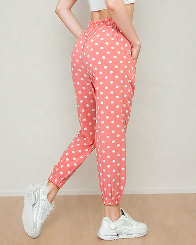 Royalfashion Pantaloni de damă din țesătură punctată