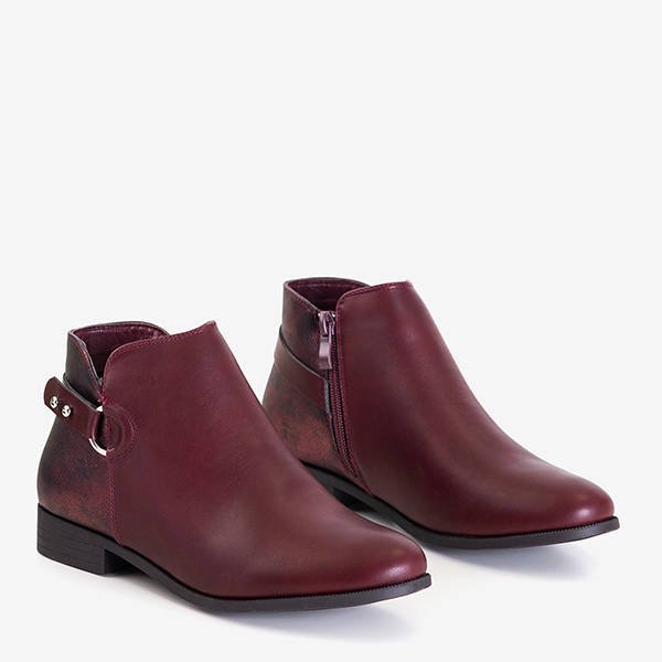 Cizme de damă Chelsea maro cu toc plat Martine - Încălțăminte