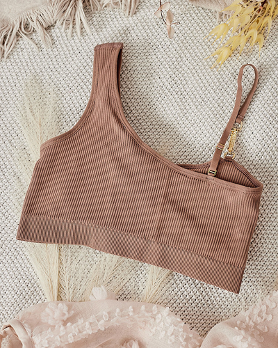 Royalfashion Sutien cu nervuri pentru femei cu curea decorativă