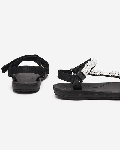 Sandale sport dama negre cu perle Dotiss- Incaltaminte