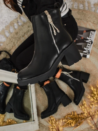 Botine de damă cu toc gros Ashen Life