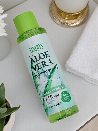 Apă micelară calmantă și hidratantă pentru demachiere cu aloe vera