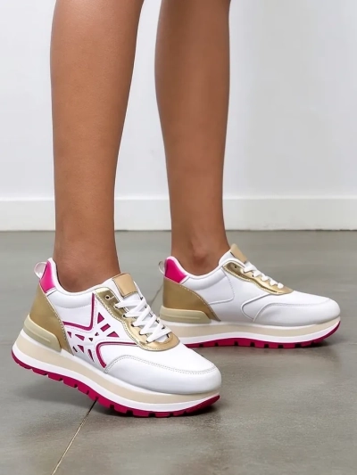 Sneakers Royalfashion pentru femei cu sclipici Senues