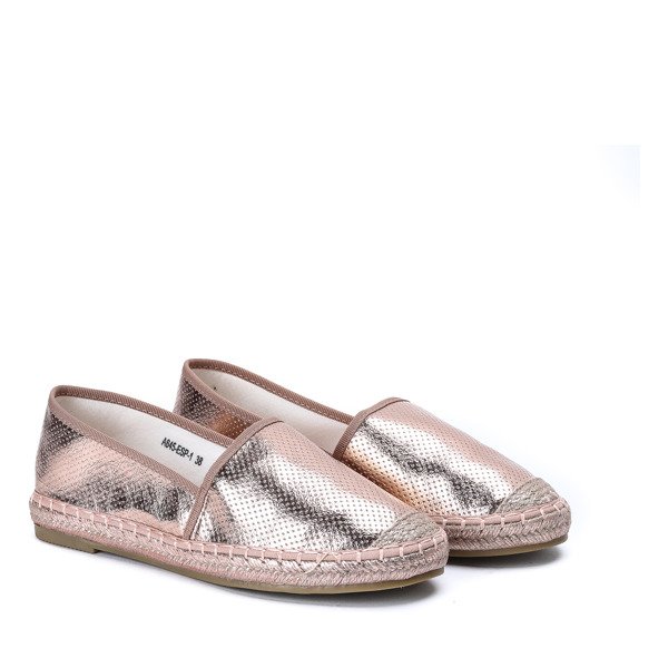 Różowo - złote espadryle z delikatnym pobłyskiem Palladia - Obuwie