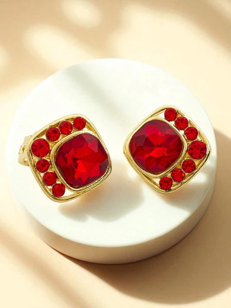 Royalfashion Cercei de damă cu cristal și zirconiu cubic, cu clips