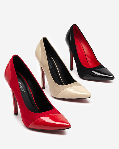 OUTLET Pompe neobișnuite de damă negre pe toc înalt Voleris - Pantofi