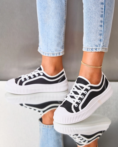 Royalfashion Adidași casual pentru femei de culoare neagră Lerianna