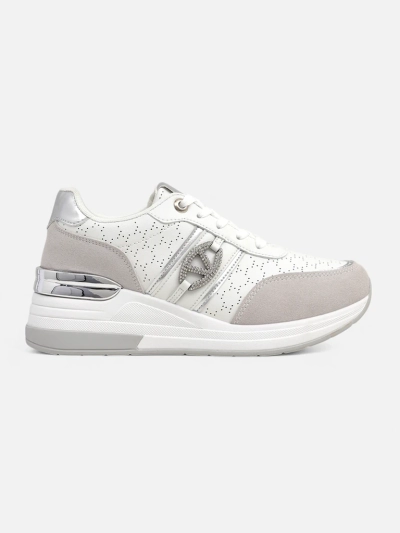 Sneakers damski Melania Bianca ku talón di 6 cm kuero ekolójiku