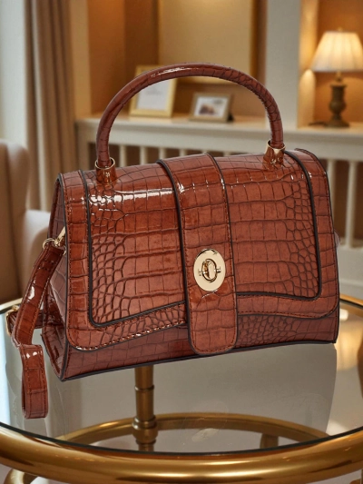 Geantă mică de damă lăcuită din piele ecologică Lunaya