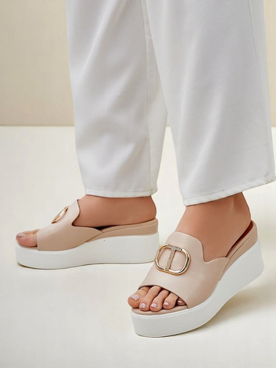Royalfashion sandale cu toc compensat pentru femei Daffin