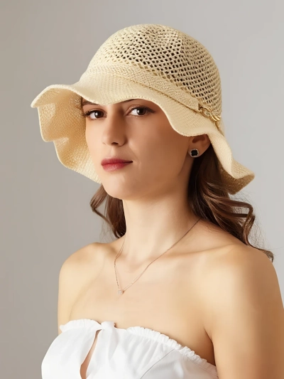 Royalfashion Pălărie de damă cu bor ondulat Wave Breeze
