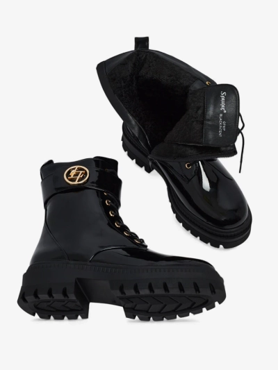 Botine Dama Lăcuite din Piele Ecologică Eulin