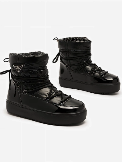 Royalfashion Cizme de damă slip-on a'la cizme de zăpadă în negru Vevnose