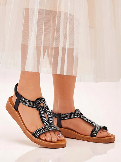 Royalfashion Sandale dama cu barete decorative Ava Shine