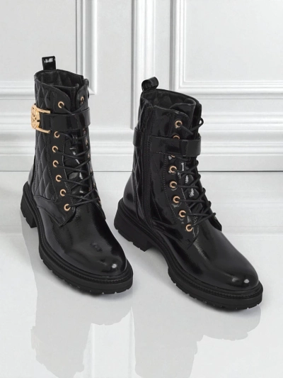 Rumowe pikowane botki damskie Opal Verge