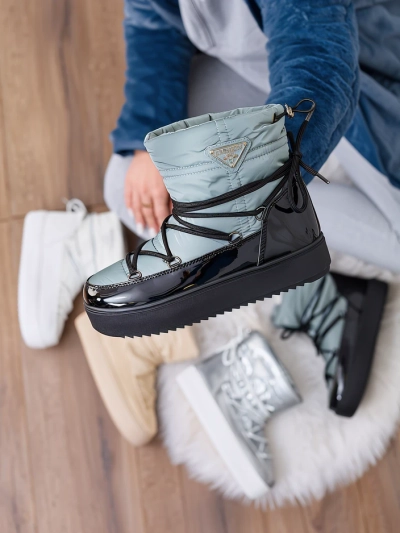 Royalfashion Cizme de damă slip-on a'la cizme de zăpadă în albastru Vevnose