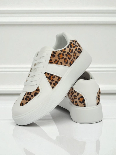 Sneakers Damski Calista Leopardia - Blanku Kuero Eko Tela Primavera 4cm