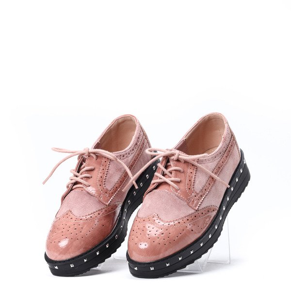 Różowe oxfordy z ćwiekami Halsey - Obuwie