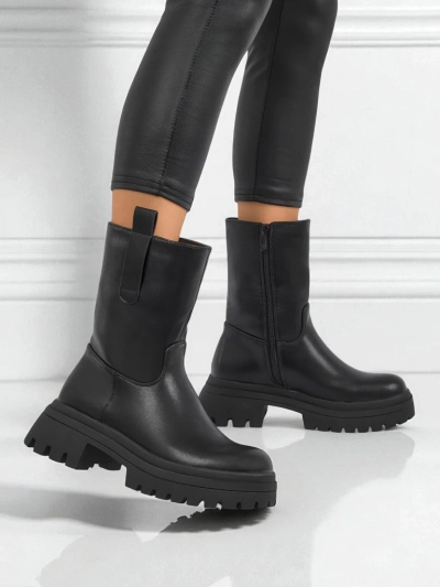 Wyższe botki damskie ze skóry ekologicznej Scarlet Mist