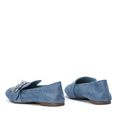 Niebieskie mokasyny z ozdobną sprzączką Princessena - Obuwie