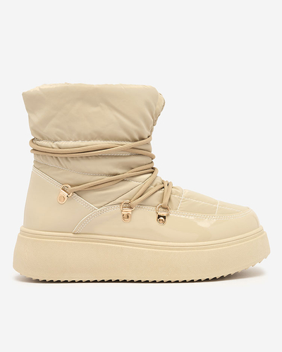 Royalfashion Cizme de zăpadă slip-on pentru femei de culoare maro deschis Dabenda