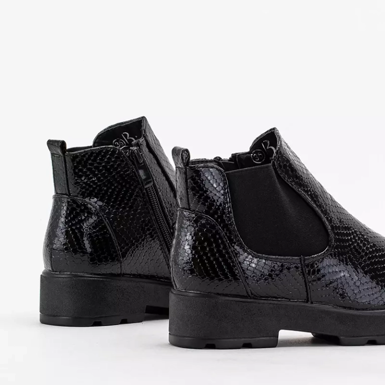 Cizme negre pentru copii cu relief Alala - Încălțăminte