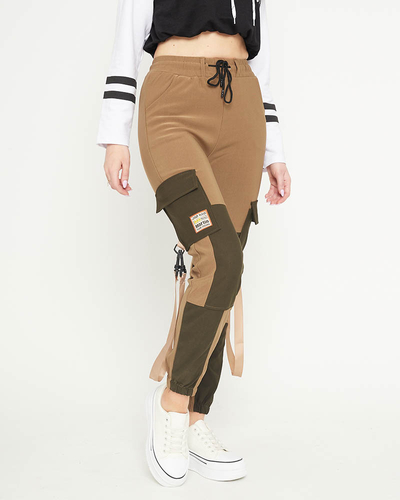Pantaloni cargo de damă kaki - Îmbrăcăminte