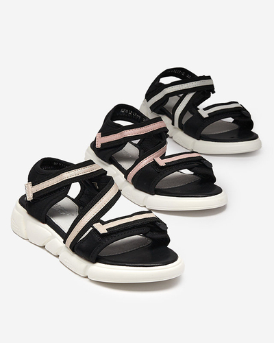Sandale pentru copii alb-negru prinse cu Velcro Modis - Pantofi