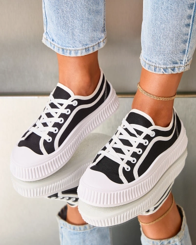 Royalfashion Adidași casual pentru femei de culoare neagră Lerianna