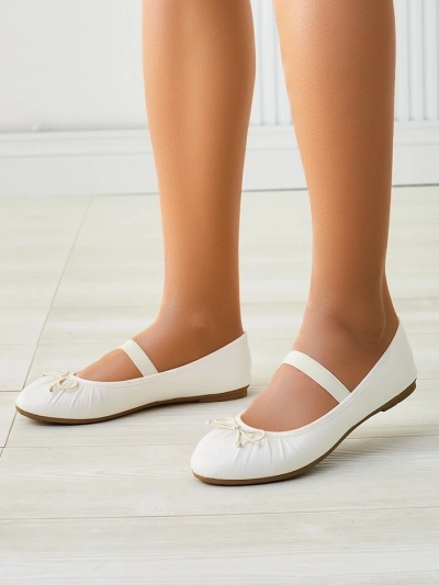 Royalfashion Balerini pentru femei cu fundiță și elastic Evsal
