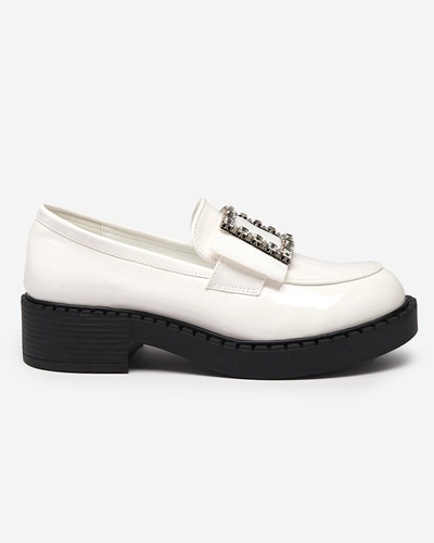 OUTLET Pantofi lacuiti alb cu catarama Fogim - Incaltaminte