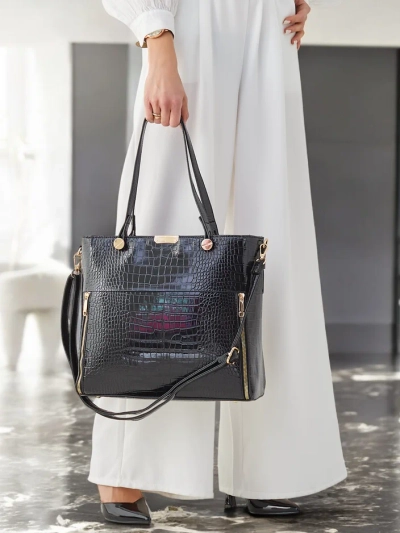 Geantă lucioasă pentru femei Royalfashion cu embosare