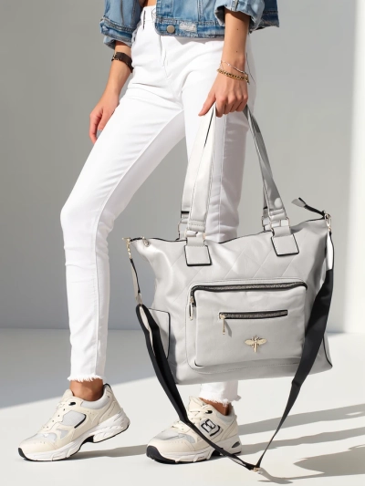 Geantă de mână Royalfashion pentru femei, din eco-piele, cu un buzunar pe față