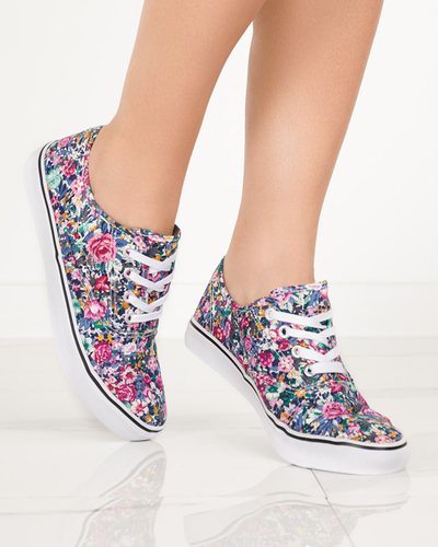 OUTLET Adidași florali de damă albastru marin Surfi - Încălțăminte