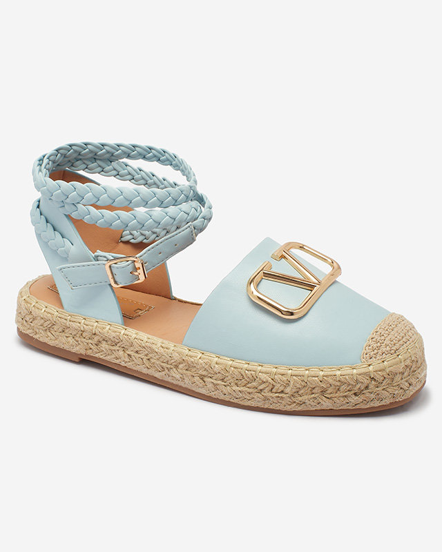 Royalfashion Sandale espadrile de damă albastre cu ornamente Eterisa