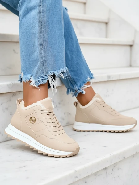 Royalfashion Pantofi sport de damă bej cu izolație Lahho