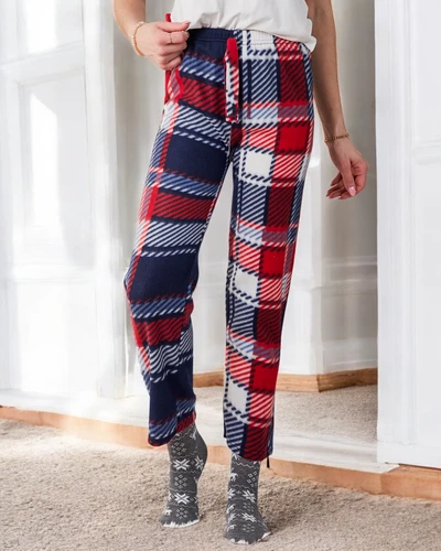 Pantaloni de femei Royalfashion din bumbac pentru Crăciun din pijamale în carouri
