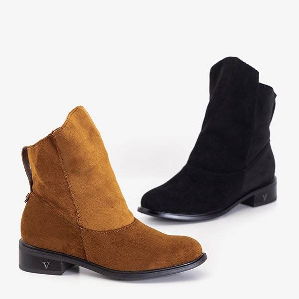 OUTLET Cizme cu toc plat maro Himalia - Încălțăminte