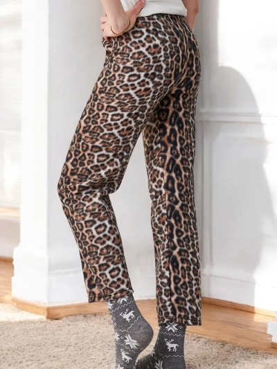 Pantaloni de pijama pentru femei Royalfashion din bumbac de Crăciun, în carouri