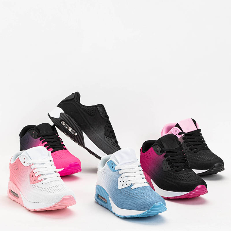 Pantofi sport de damă fucsia și negru pe platforma Tigeris - încălțăminte