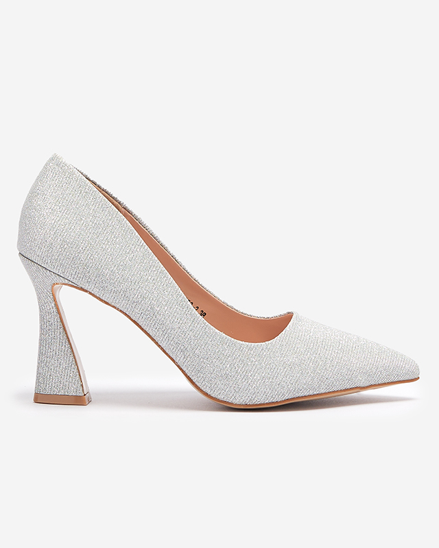 Pantofi de brocart de damă de culoare argintie Bluskita - Încălțăminte