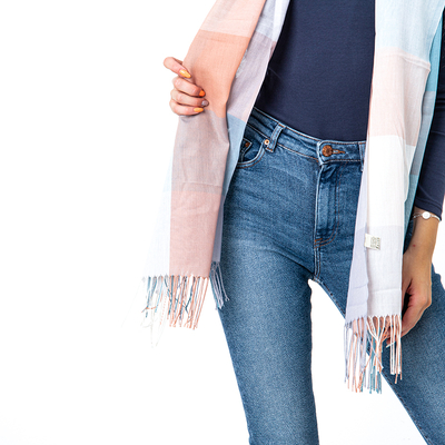 Eșarfă de damă verde în carouri - Accesorii