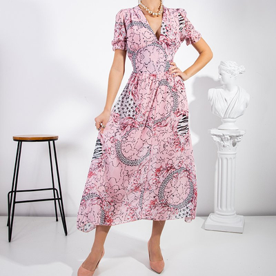 Rochie maxi roz pentru femei - Îmbrăcăminte