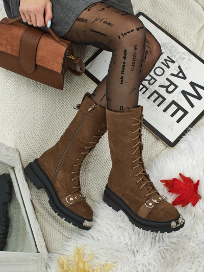 Royalfashion Botine de damă cu șireturi Werces