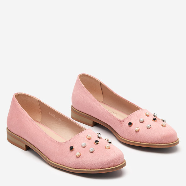 OUTLET Balerini de dama roz cu perle Coinel - Incaltaminte