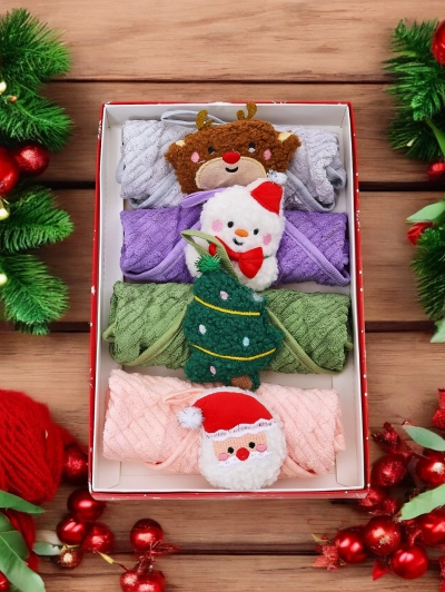 Set prosoape de baie de Crăciun Royalfashion Happy Xmas