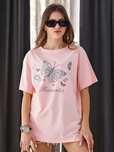 Royalfashion Tricou din Bumbac pentru Femei Fluture Romantic