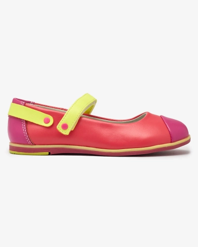 Balerini roz pentru fete cu curea Ousupi- Footwear