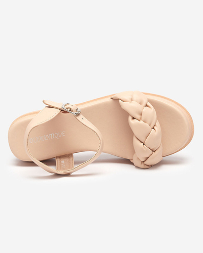 OUTLET Sandale damă pudrate cu centură împletită Kafha - Încălțăminte